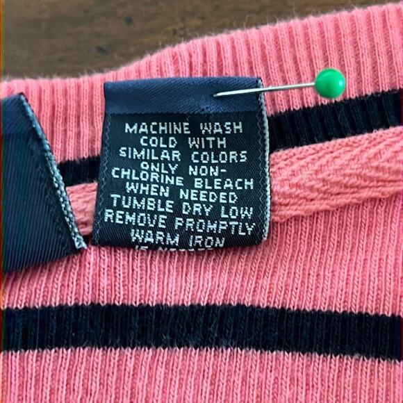 Mountain Lake Size M Pink & Black Striped Ribbed Sleeveless Knit Tank Top - Picture 5 of 7